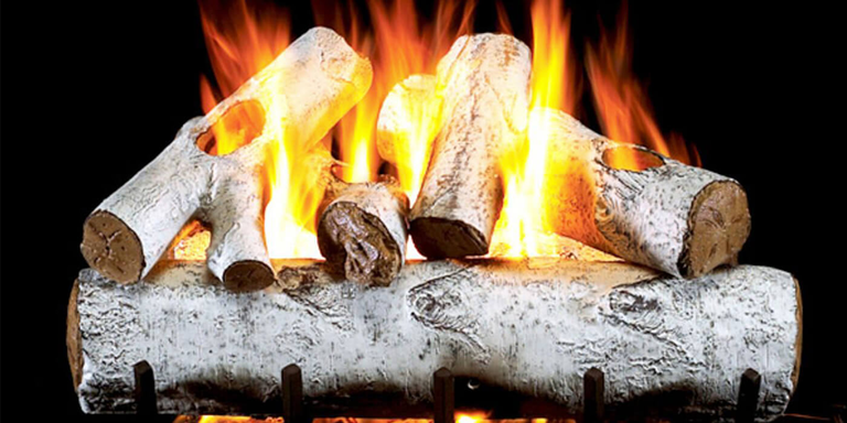 The Peterson White Birch Vented Gas Log Set by Real Fyre